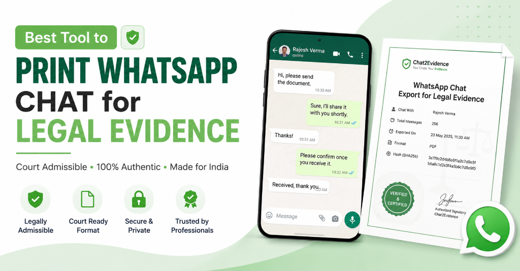 Best Tool to Convert WhatsApp Chat to Court Evidence PDF in India - 2026 Comparison