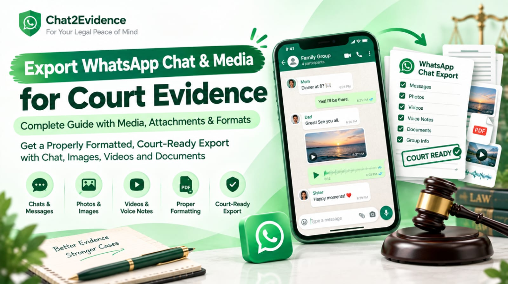 Export WhatsApp Chat Media for Court Evidence - Photos, Videos, Audio Notes Forensic Guide