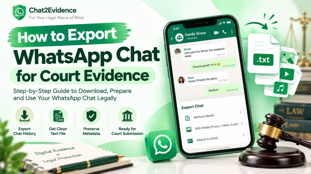 How to Export WhatsApp Chat for Court Evidence - Step-by-Step Legal Guide
