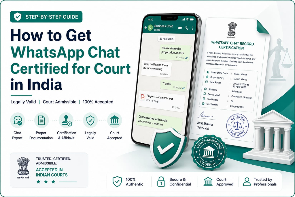 How to Get WhatsApp Chat Certified for Court in India - Section 63 BSA Certificate Guide