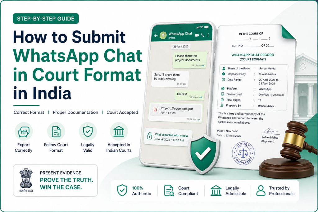 How to Submit WhatsApp Chat in Court Format in India - Complete Filing & Exhibit Guide