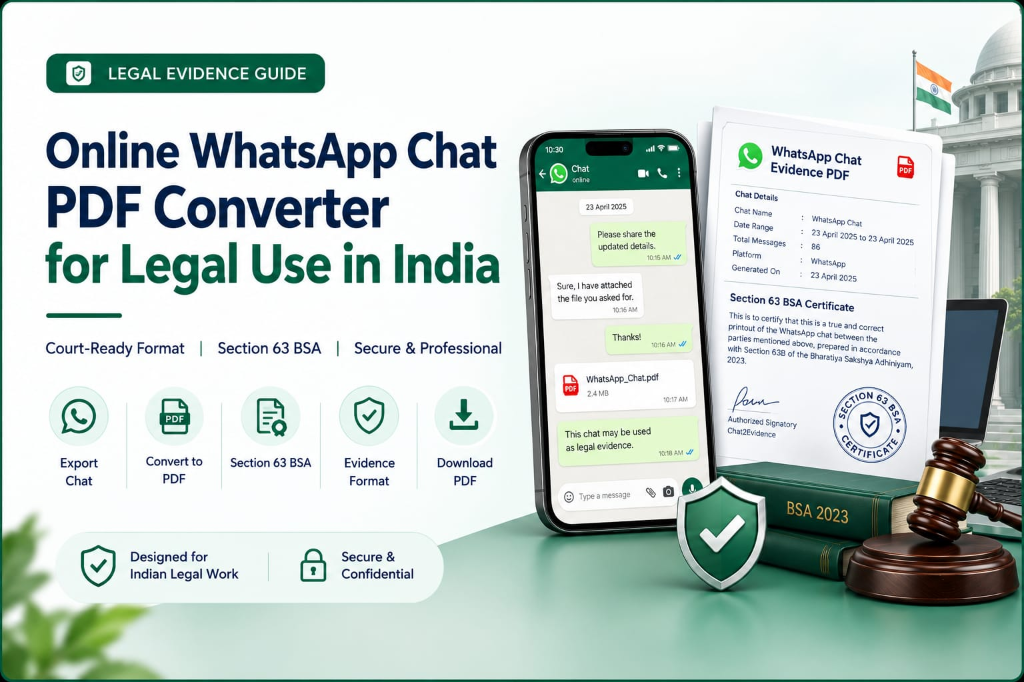 Online WhatsApp Chat PDF Converter for Legal Use in India - 2026 Guide