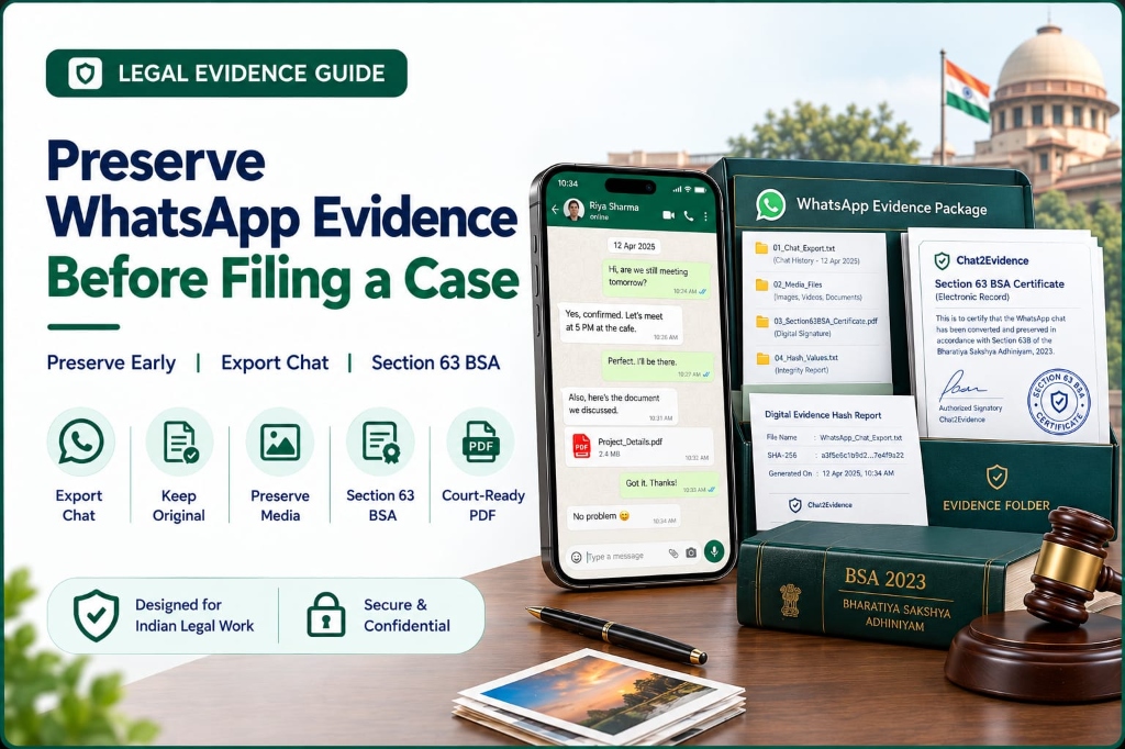 Preserve WhatsApp Evidence Before Filing a Case - Emergency Legal Protocol India 2026