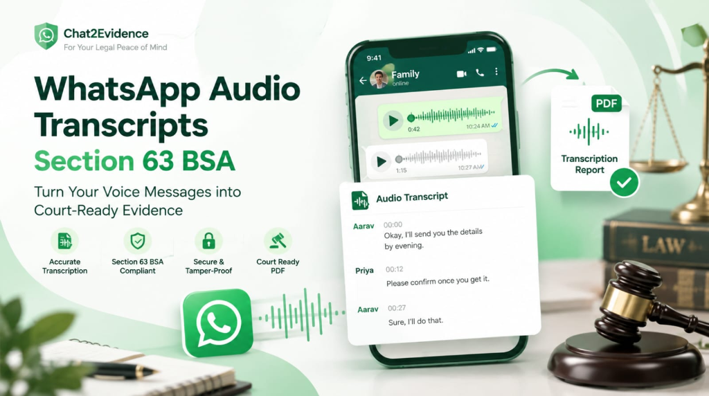 WhatsApp Audio Transcripts and Voice Notes under Section 63 BSA Indian Courts