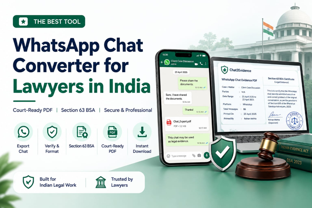 WhatsApp Chat Converter for Lawyers in India - Save 4 Hours Per Case