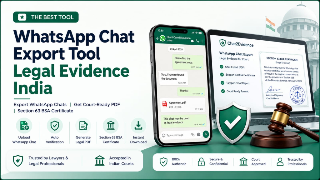 WhatsApp Chat Export Tool Legal Evidence India - Complete 2026 Guide