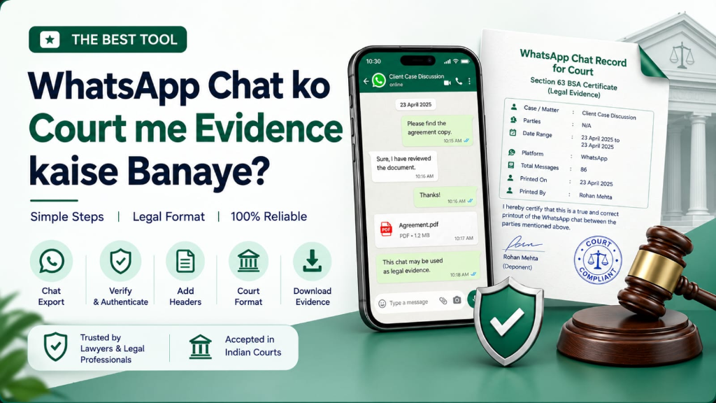 WhatsApp Chat Ko Court Me Evidence Kaise Banaye - Step by Step Hindi Guide