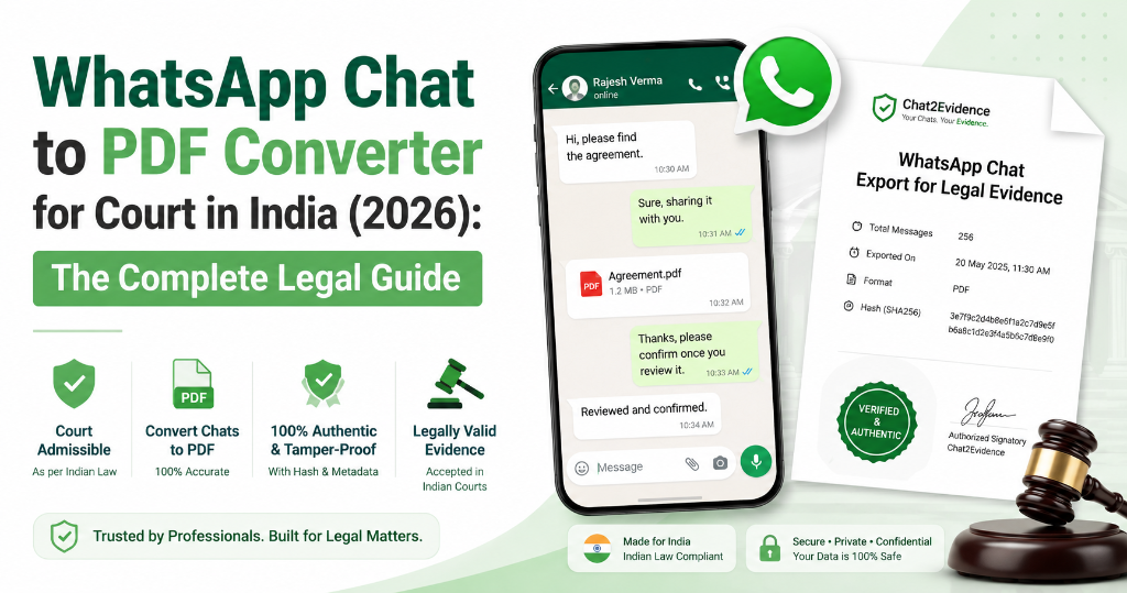 WhatsApp Chat to PDF Converter for Court in India - Complete Legal Guide 2026