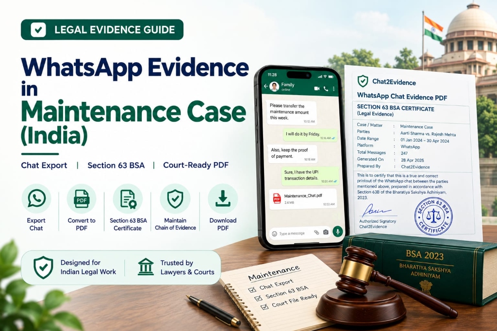 WhatsApp Evidence in Maintenance Cases India - Section 125 CrPC / 144 BNSS
