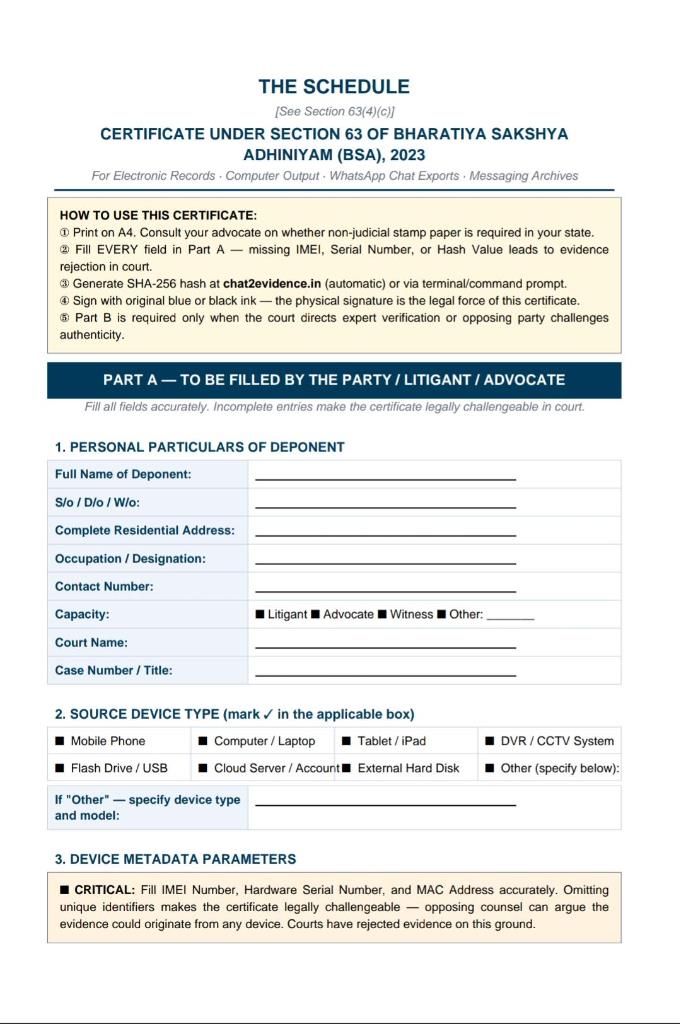 Section 63 BSA Certificate Page 1 Preview